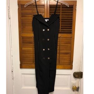 Black Pencil Pinstripe Dress
